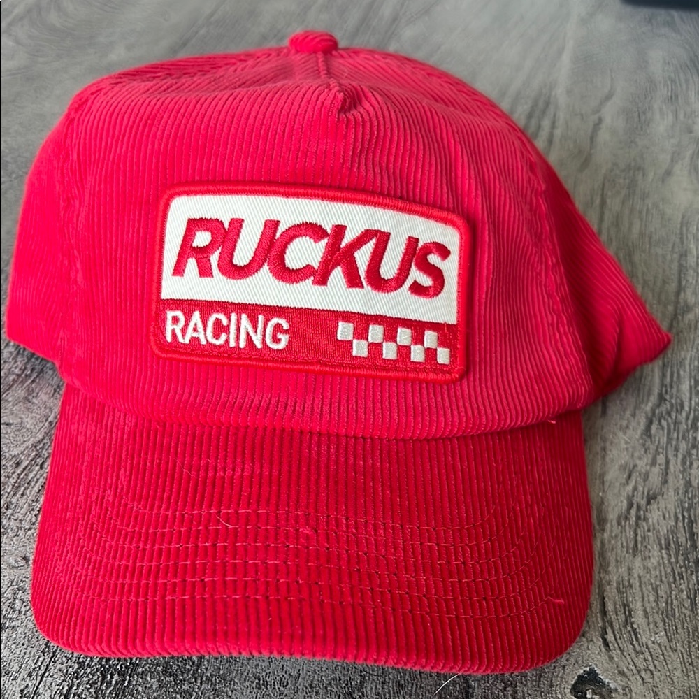 Ruckus snap back hat.